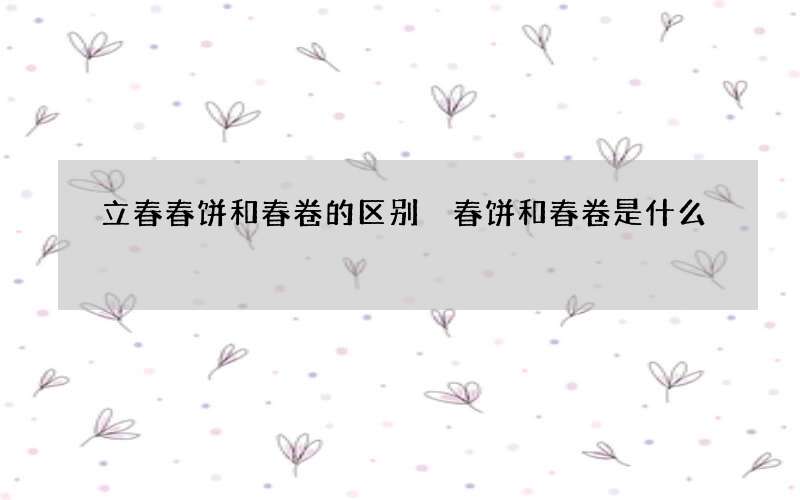 立春春饼和春卷的区别 春饼和春卷是什么